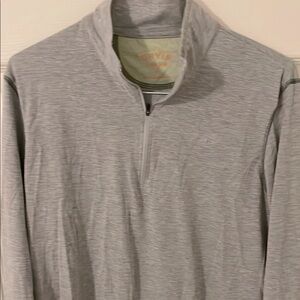 Orvis Heather Gray Quarter Zip Performance Pullover, Medium